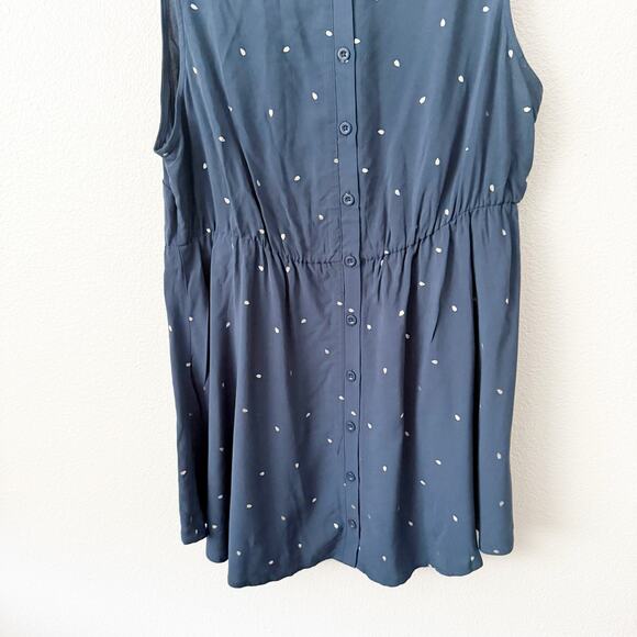 TORRID | Navy Blue Challis Babydoll Tank Metallic Hearts Peplum | Size 00, M/L - Picture 8 of 11
